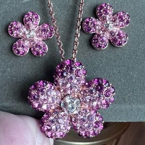 Nolan Miller Vintage Pink Floral Jewelry Set